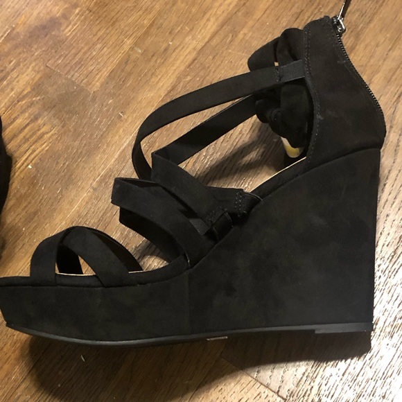 Torrid Black Strappy Wrap Platform Wedge (WW) Size 9.5 WW - Picture 8 of 10